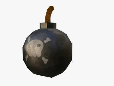 Cartoon Bomb Low-poly 3D model