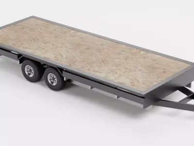 Utility Trailer V3 - Tiny House Base Low-poly 3D model
