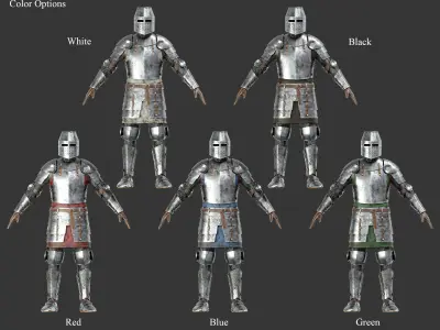 Medieval Collection Knightly Defender 3D Model Pack