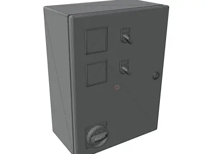 Industrial temperature control Box with switches and PIDs model Low-poly 3D model