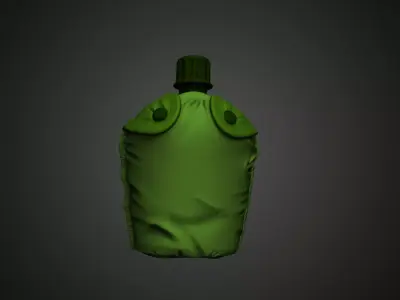 Military Canteen EEUU with Tactical Pouch 3D print model
