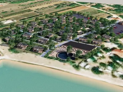 camping site Privlaka Croatia Low-poly 3D model