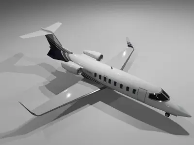 private jet Bombardier learjet 45 XR lowpoly Low-poly 3D model