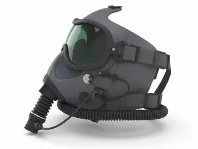 Jet Pilot Oxygen Mask and Respirator Low-poly 3D model
