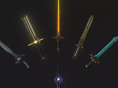 Fantasy Swords Low-poly 3D model