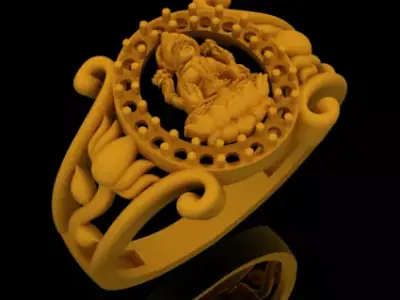 Lakshmi Devi Ring 3D print model