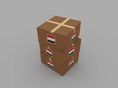 Egyptian carton box Low-poly 3D model