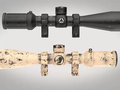Rifle Scope Two Texture sets Low-poly 3D model