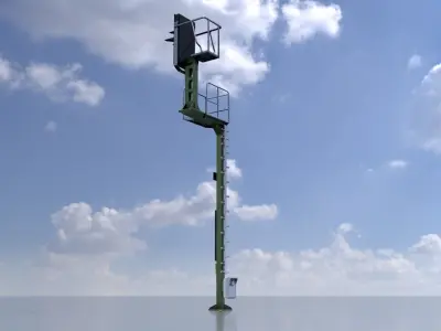 KS-Railway-Signal-Post 7000mm Version-3 Low-poly 3D model