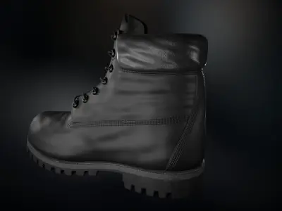 Black Timberland Boots Low-poly 3D model