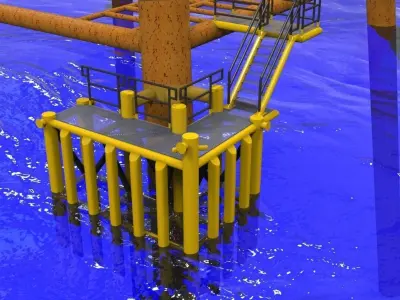 Boat landing platform Free 3D model