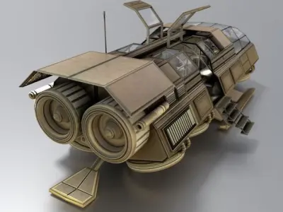 Futuristic Transport Shuttle  Free low-poly 3D model