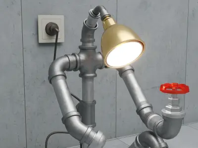 Pipe Decorative Lamp 2 3D model