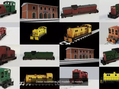 Diesel locomotive 3D models 3D Model Pack