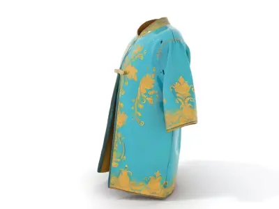 Turquoise Embroidered Robe model pack Low-poly 3D model