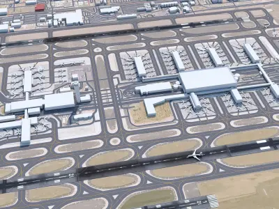 Phoenix Airport 10km Low-poly 3D model