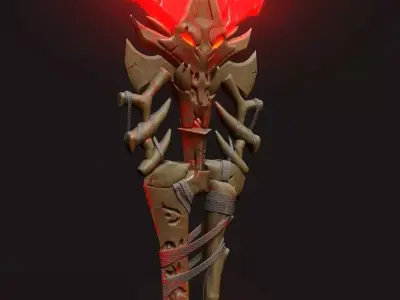 PBR Skull Axe Game Ready 3D model Low-poly 3D model Low-poly 3D model