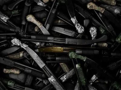 Mossberg 590 Shockwave Shotgun Pack Low-poly 3D model