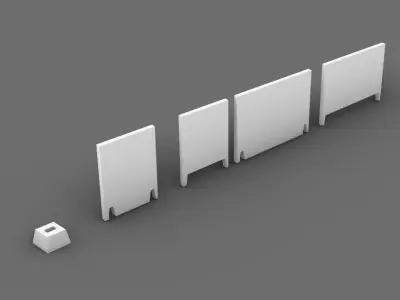 Type 3 soviet industrial concrete fence PO-2 3D print model