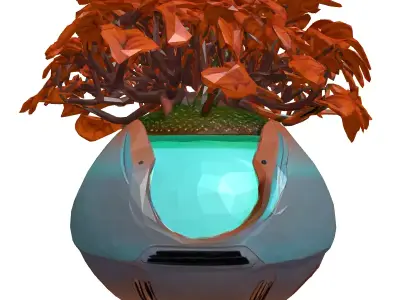 SciFi Glowing Planter Alien Plant 3D model