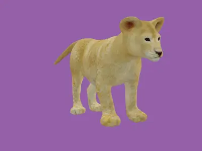 child lion lowpoly 3d model 3D model