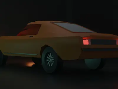 Low Poly Car orange Free low-poly 3D model
