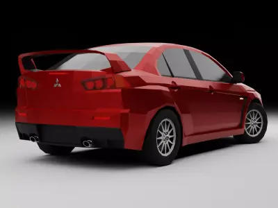 Mitsubishi Lancer EVO X Low-poly 3D model