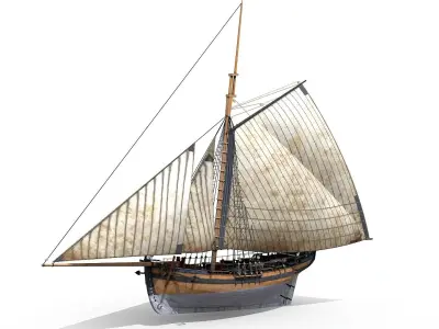 HMS Alert 1777 Cutter Low-poly 3D model