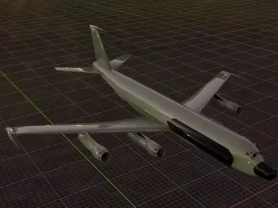 RC-137 Style ELINT Spy Plane - Custom 1950s Jetliner Low-poly 3D model