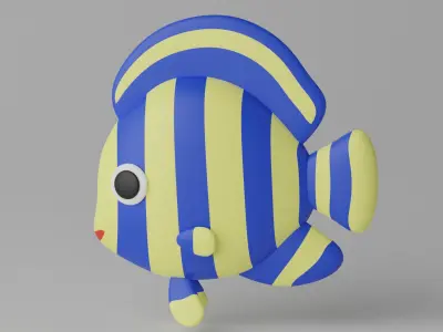 Cartoon Cute Fish 3D model buy