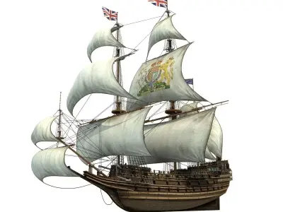 England sailing warship 3D model