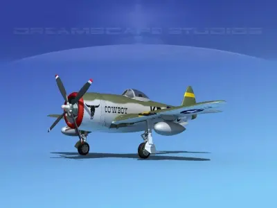 Republic P-47D Thunderbolt V13 3D model