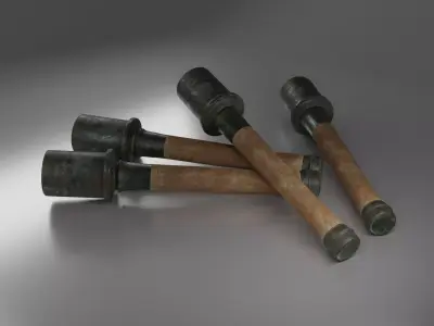Game ready German Grenade M24 Low Poly  Low-poly 3D model
