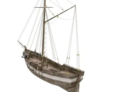 Tenderr Sailing Ship Low-poly 3D model