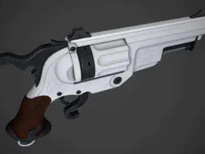 Game Ready Revolver Low-poly 3D model