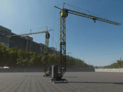 Construction Tower Crane Low-poly 3D model