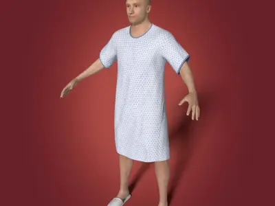 Old Caucasian Man 3D model