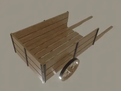 Wooden Cart 3D model buy