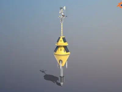 Weather Data Buoy Low-poly 3D model