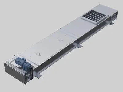 Bulk material chain conveyor 3D model