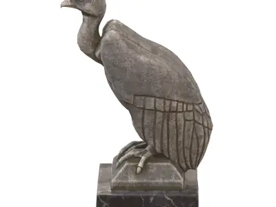 Vulture stone statues Low-poly 3D model