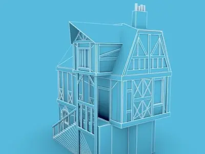 Medieval Building 23 Village Apothecary Low-poly 3D model