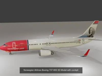 Boeing 737-800 low poly model with 7 liveries 3D Model Collection