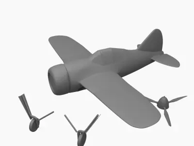 Brewster F2A Buffalo -  3D Print Ready simple 3D print model