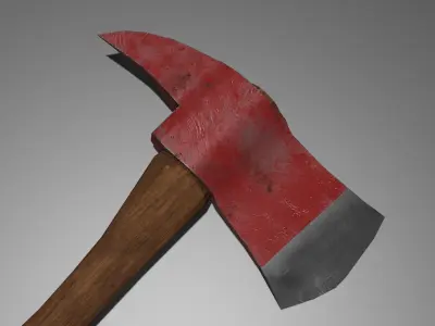 Fire Axe Low-poly 3D model 5