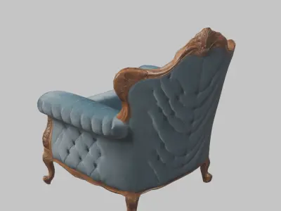 Victorian Vintage Sofa Chair Low-poly 3D model