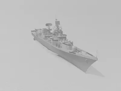 Indian Navy Delhi Class Guided Missile Destroyer 3D print model
