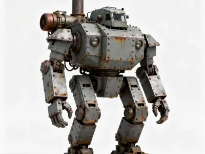 Ironclad Steam Walker 3D Model Low-poly 3D model