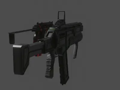 TWO LOWPOLY 3D FUTURISTIC WEAPON MODELS Low-poly 3D model