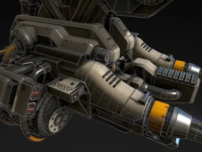 Advanced Gatling Turret Low-poly 3D model